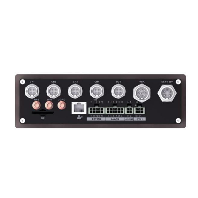 Rear Panel of 4 Channel Mobile DVR